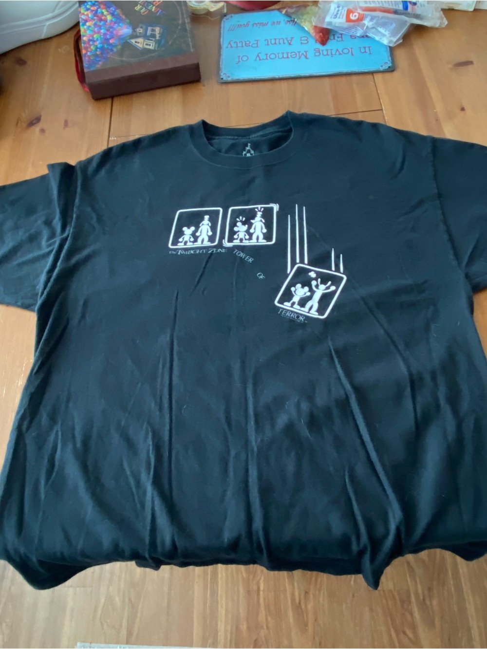 Hanes Black Tee with White Disneyland Label
